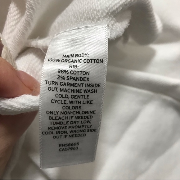 BP White Butterfly Emb Crop Sweatshirt - Picture 7 of 7